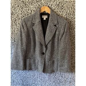Talbots Vintage 2 PC Suit Wool Blend Skirt Blazer Career 12